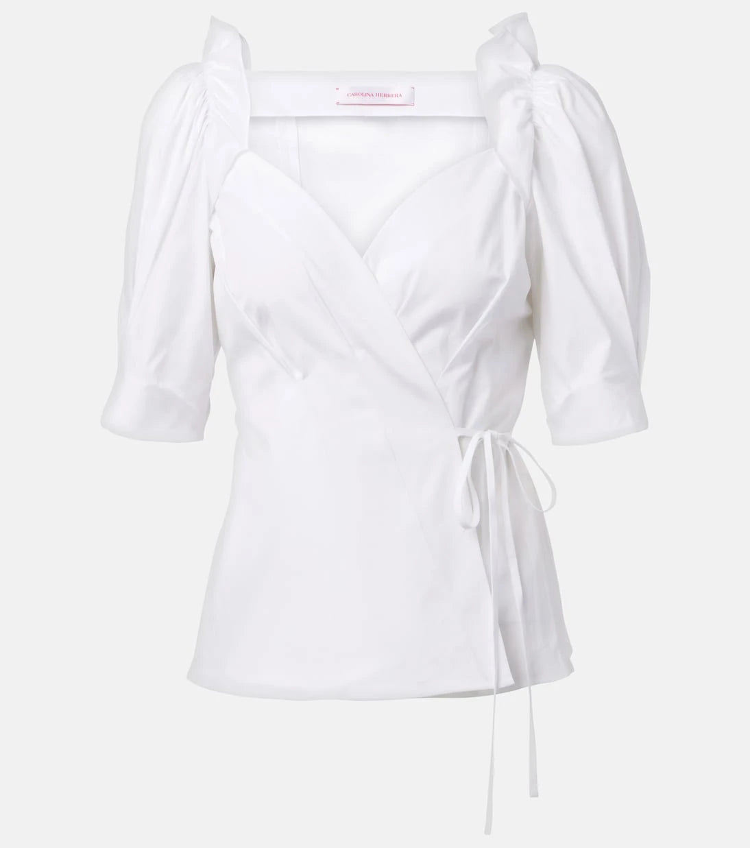 Carolina Herrera - Cotton-blend wrap top