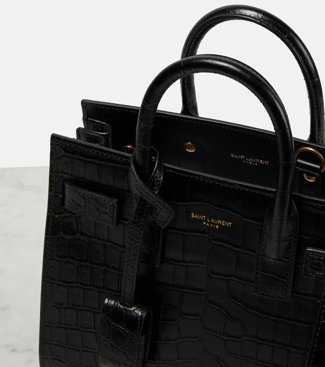 Saint Laurent - Sac De Jour Nano croc-effect leather tote bag