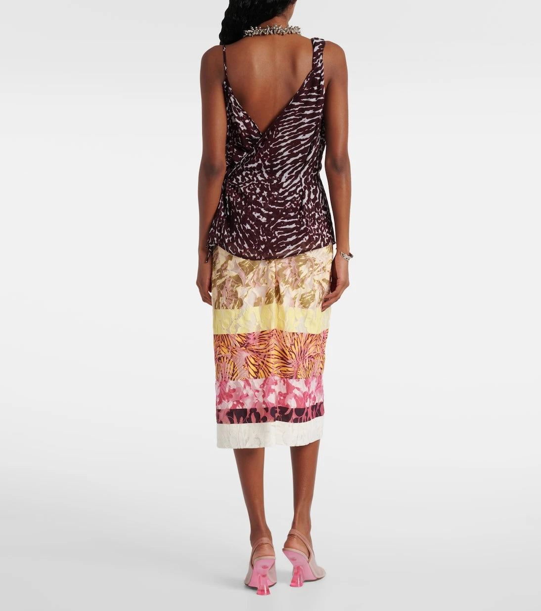 Dries Van Noten - Printed ruffled top