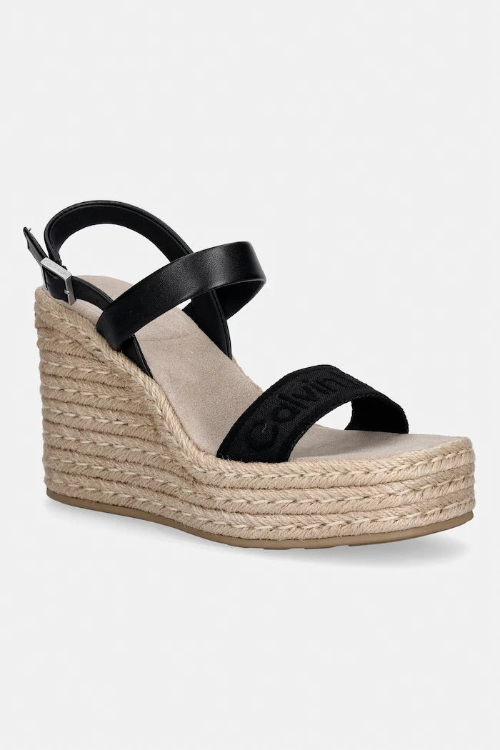 Calvin Klein eğimli platformlu sandaletler WEDGE ESPAD 70 WEBBING LTH