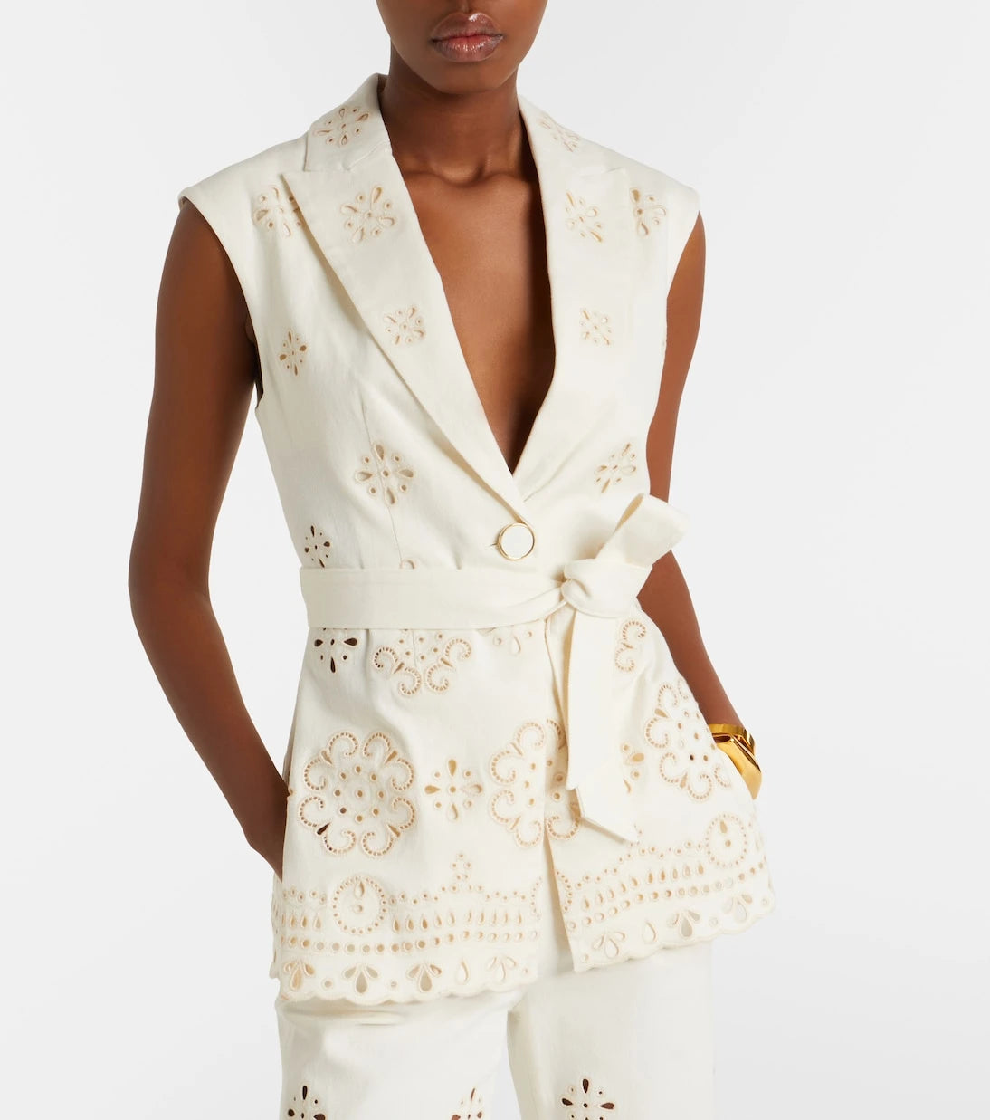 Veronica Beard - Townes eyelet cotton twill vest