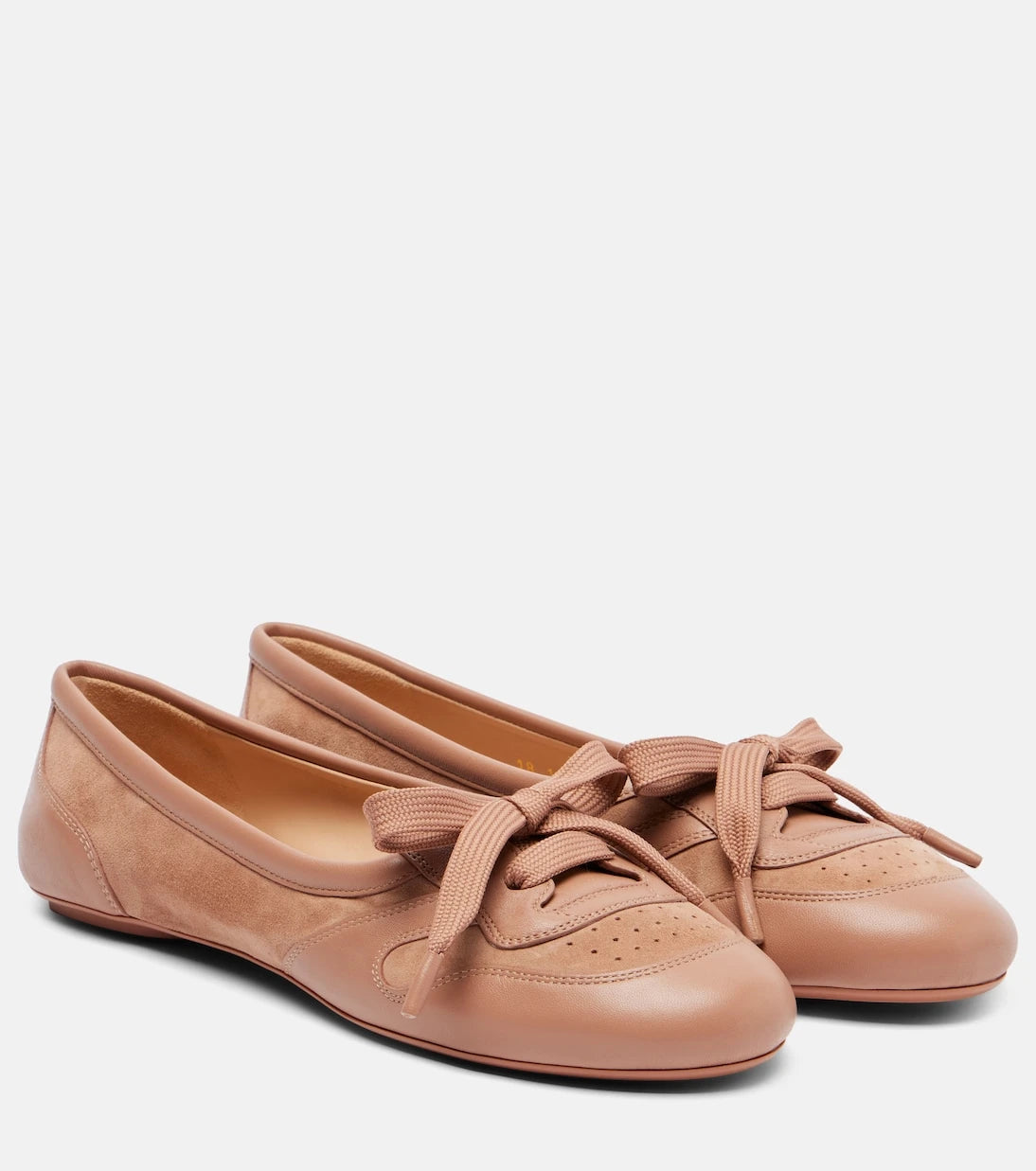 Gianvito Rossi - Vault leather-trimmed suede ballet flats