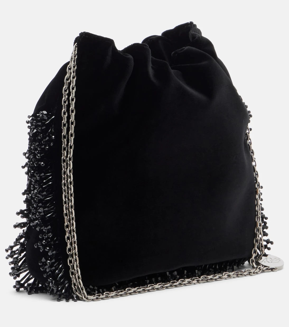 Roger Vivier - Pilgrim Mini beaded velvet bucket bag