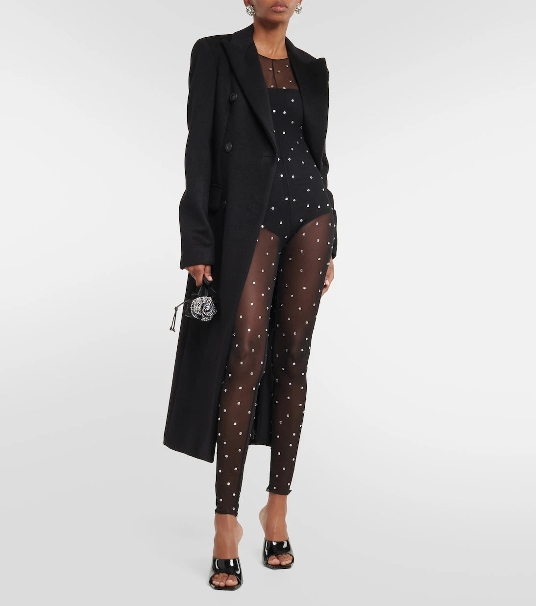 Oséree - Gem embellished mesh jumpsuit