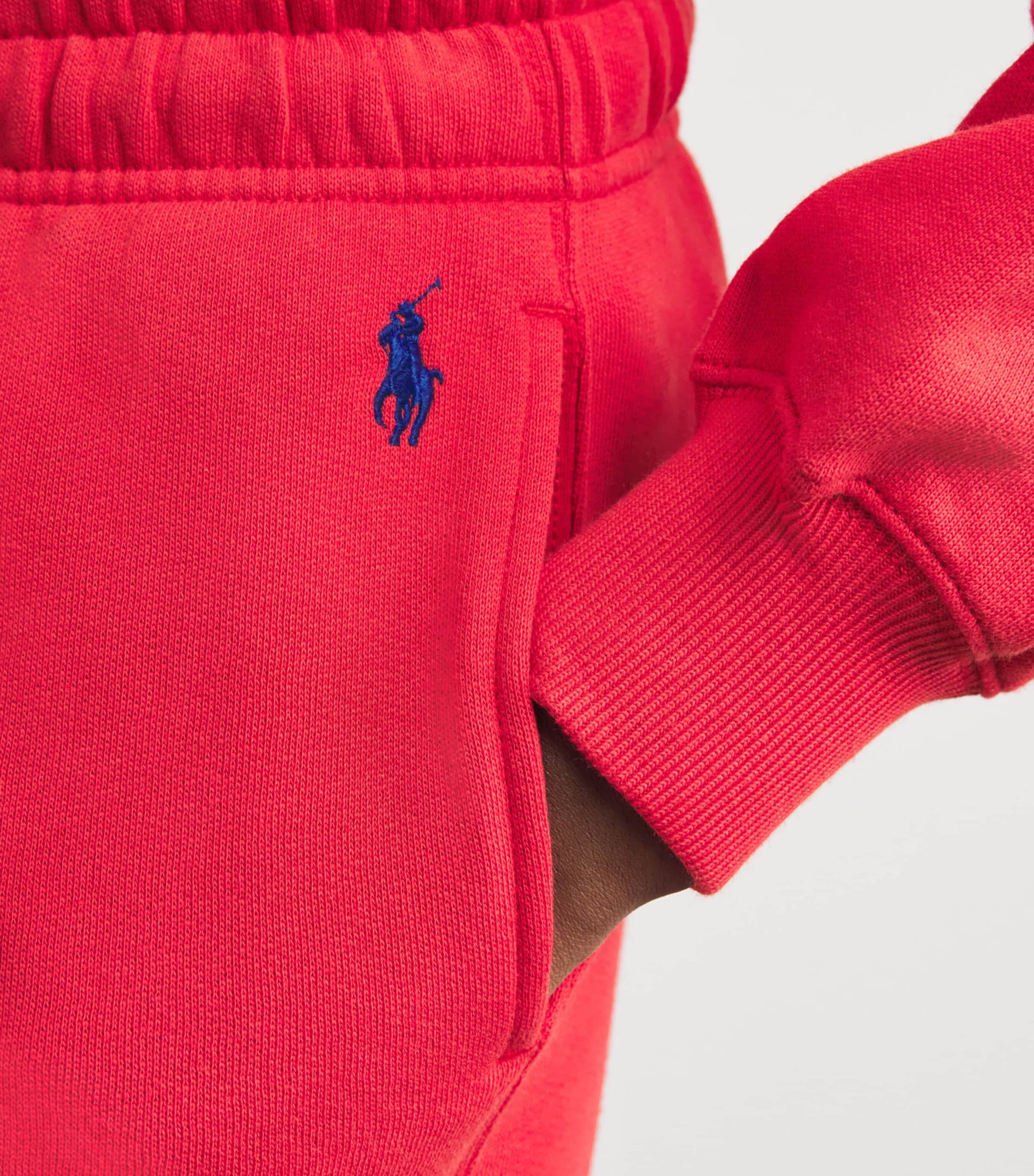 Cotton-Blend Polo Pony Sweatpants DEEP ORANGEY RED