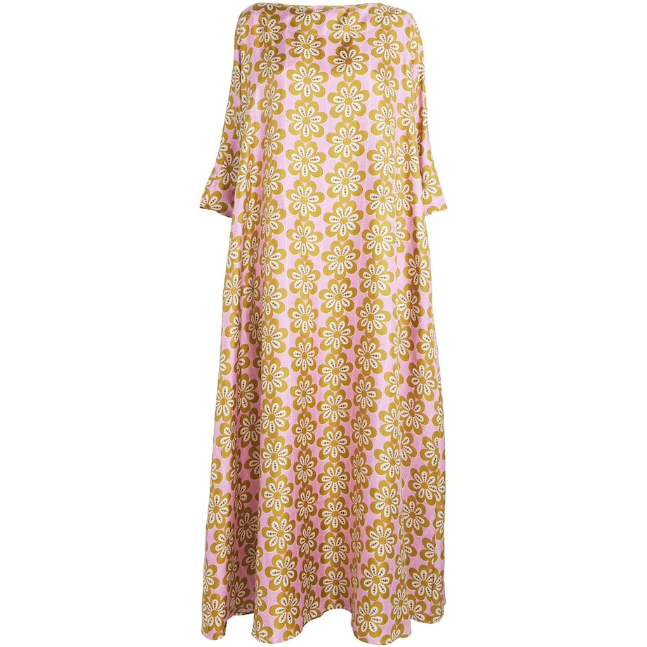 La Doublej Multi Floral Print Kaftan Maxi Dress