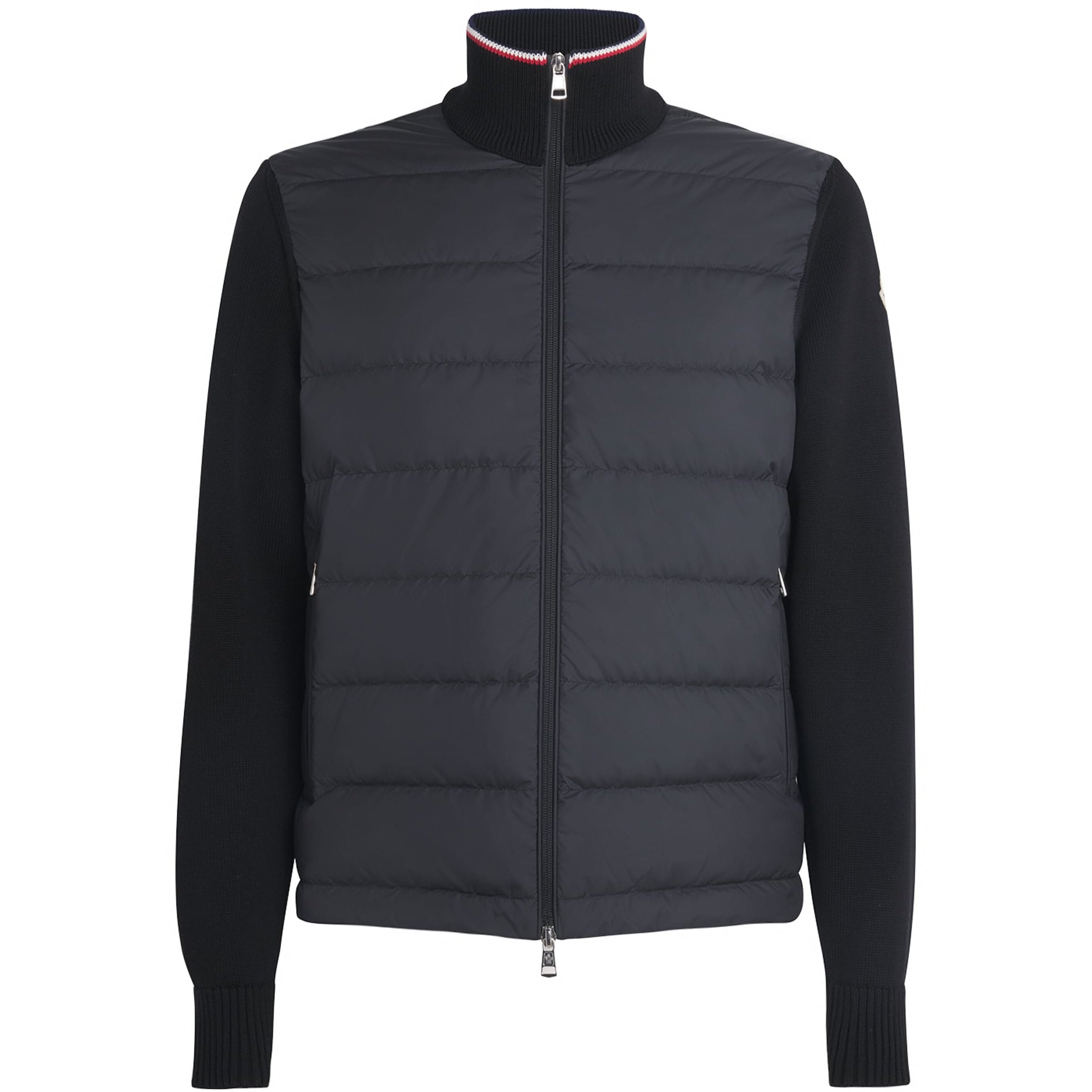 Moncler Black Cotton Down-Front Cardigan