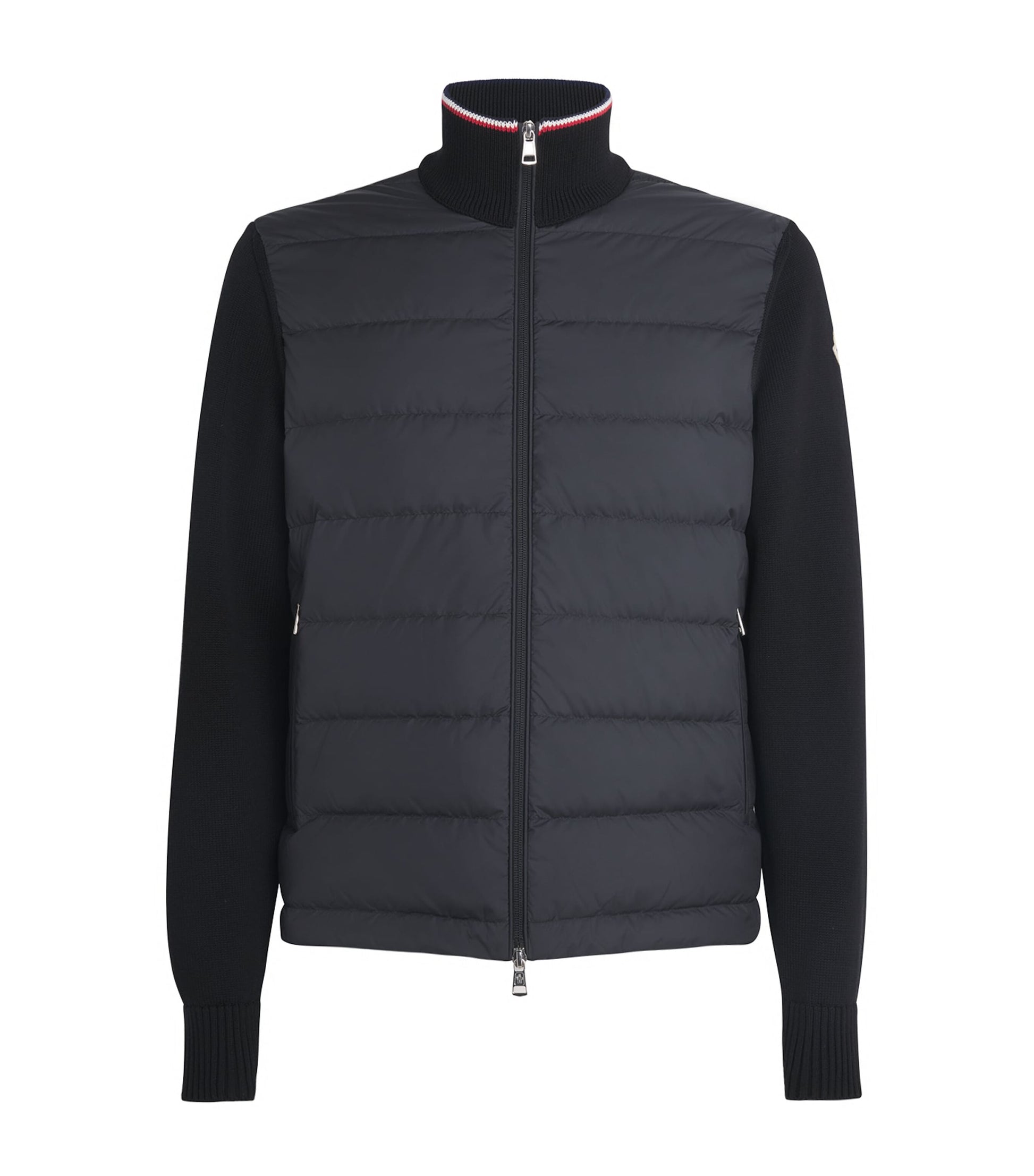 Moncler Black Cotton Down-Front Cardigan
