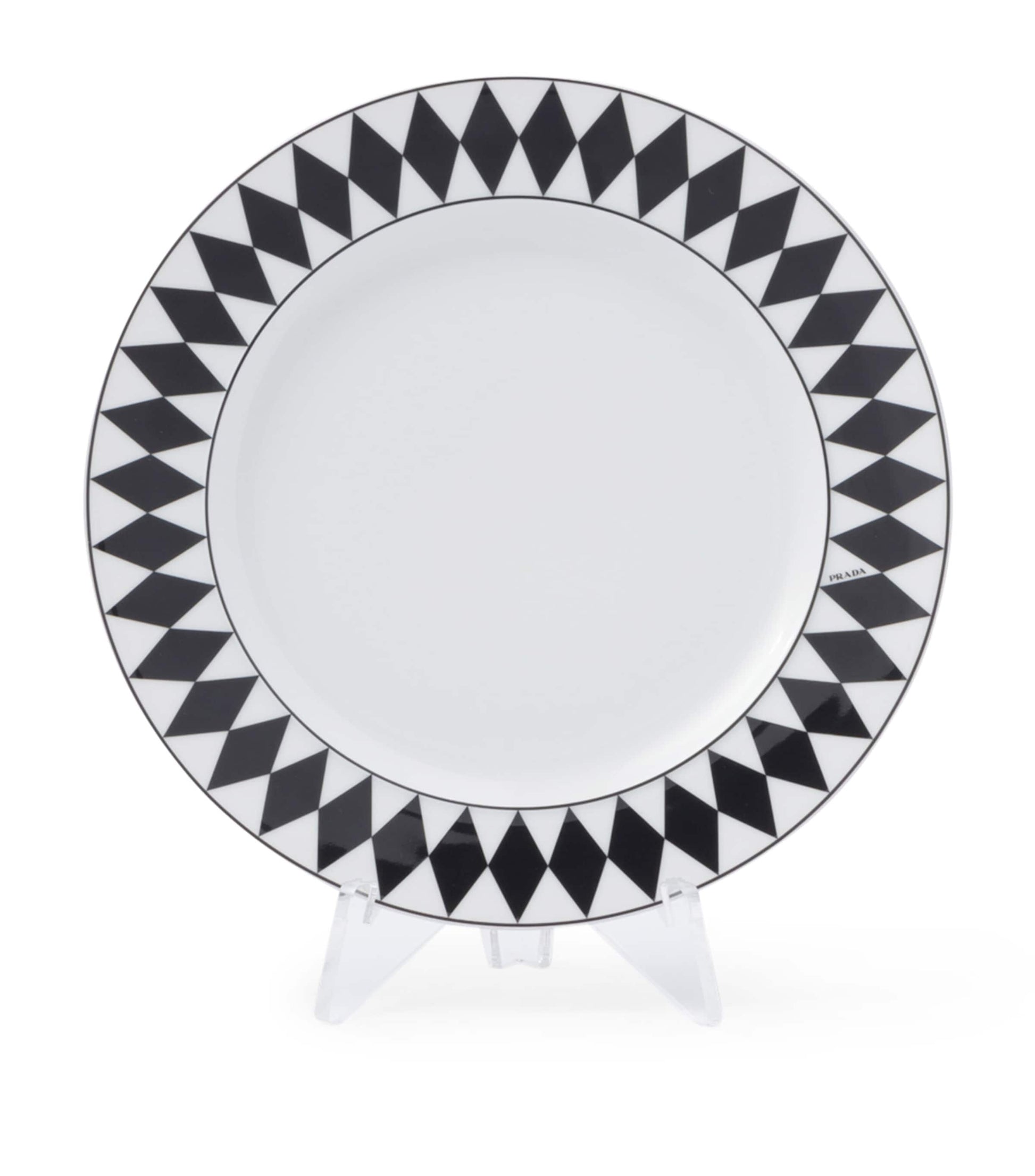 Set of 2 Porcelain Chequerboard Dessert Plates (22cm)