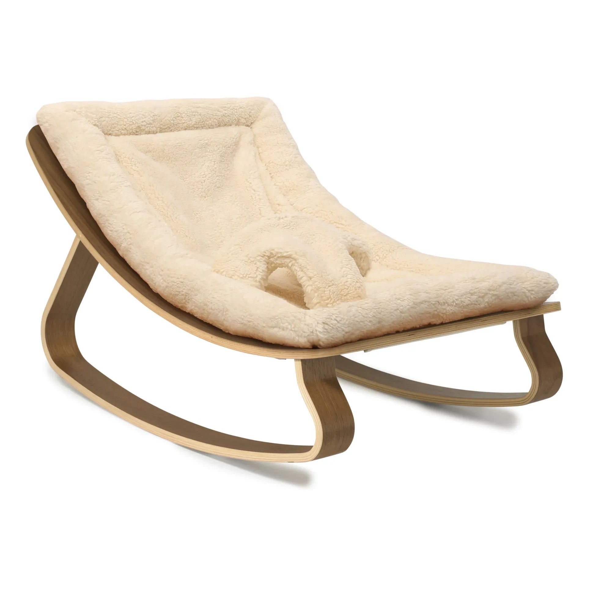 Charlie Crane - Levo Walnut Baby Bouncer | Ecru