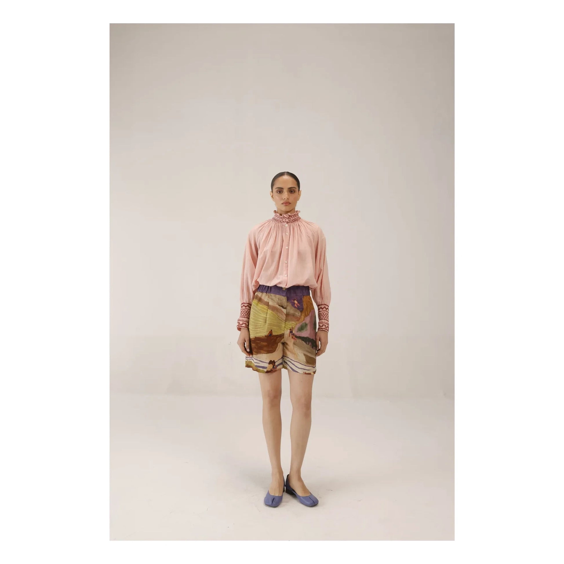 CORD - Short Wide Leg Linen | Brown