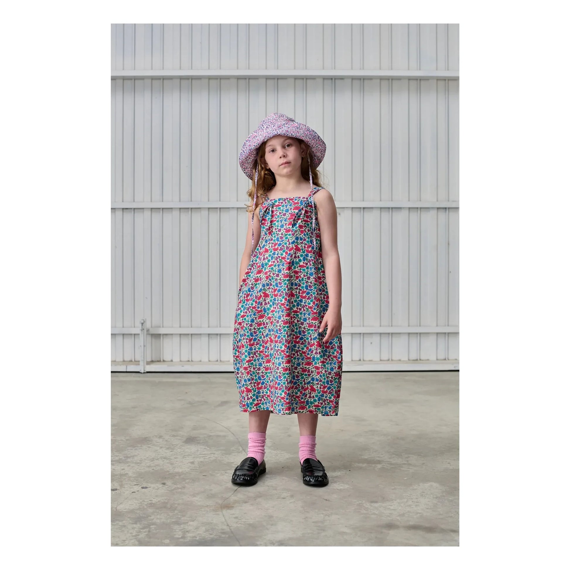 Tangerine - Floral midi dress | Raspberry Red