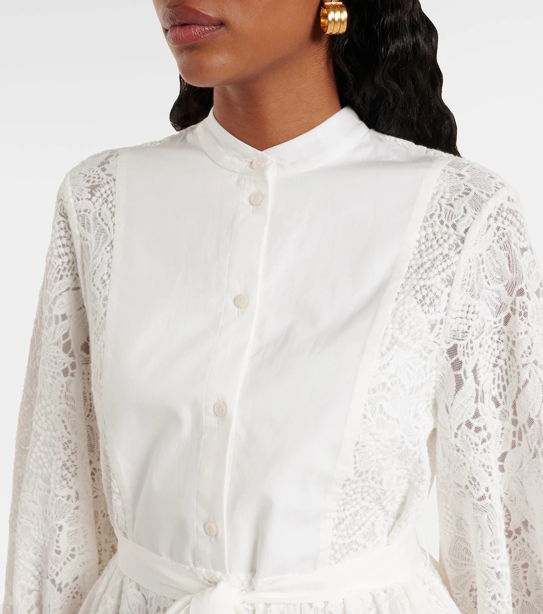 Erdem - Embroidered cotton lace midi dress
