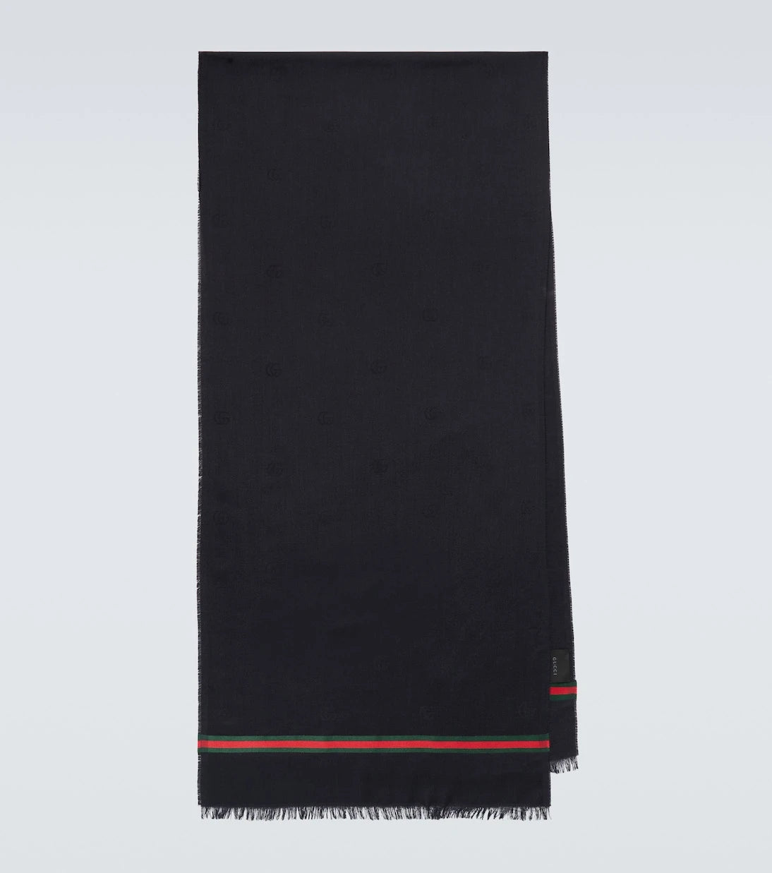 Gucci - Web Stripe wool and silk scarf
