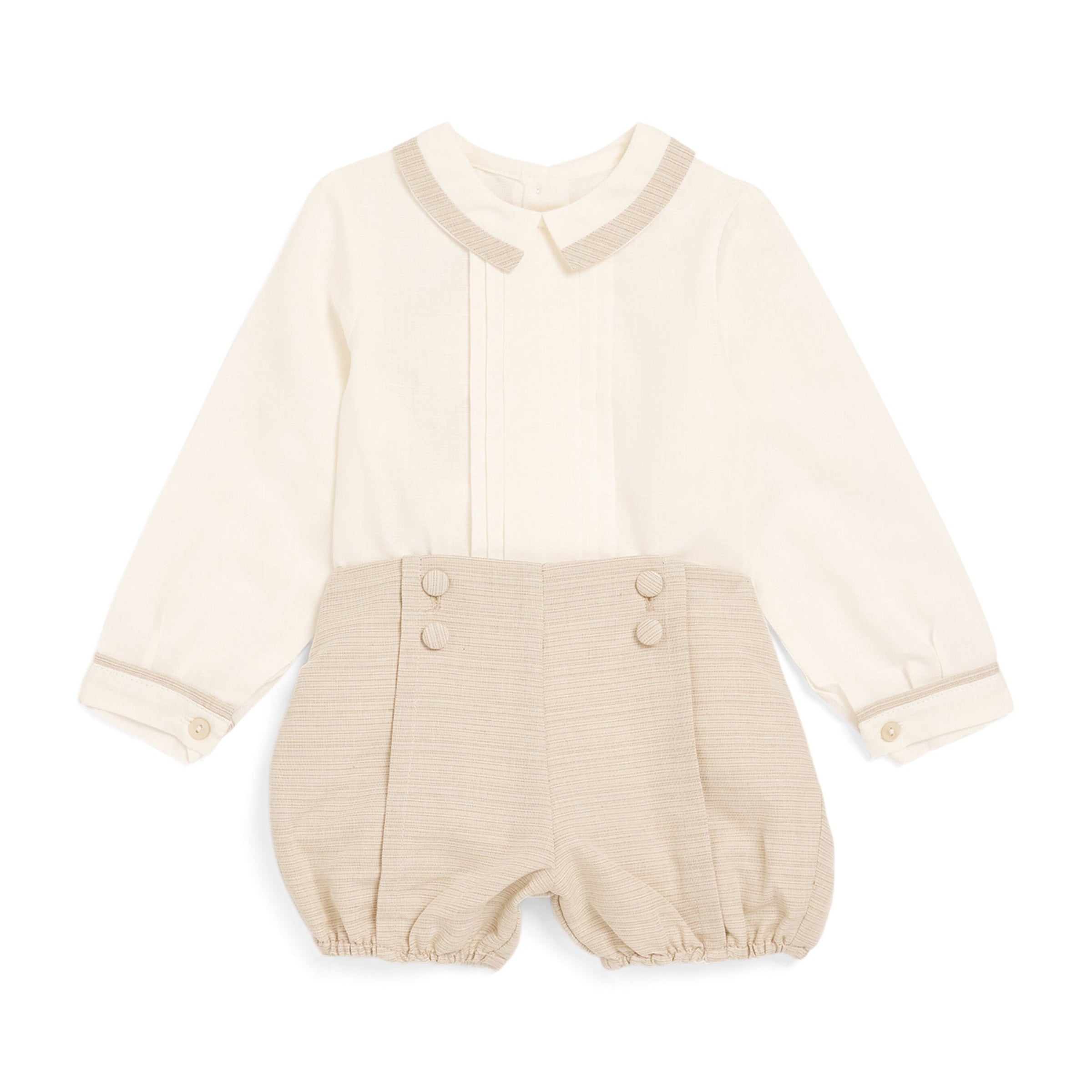 PEPA LONDON Linen Celebration Shirt and Shorts Set (12-18 Months)