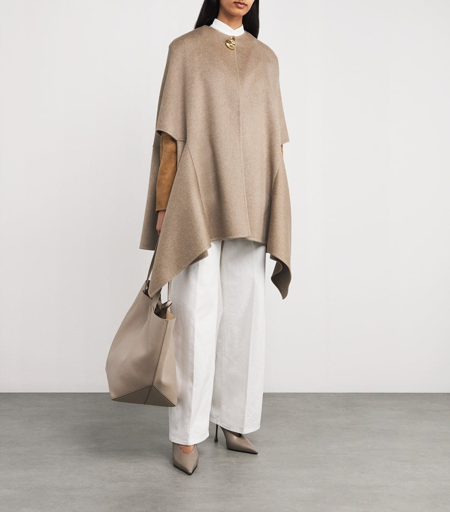 Brown Cashmere Cut-Out Cape