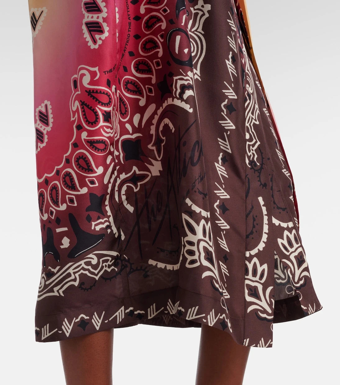 The Attico - Printed silk beach cover-up