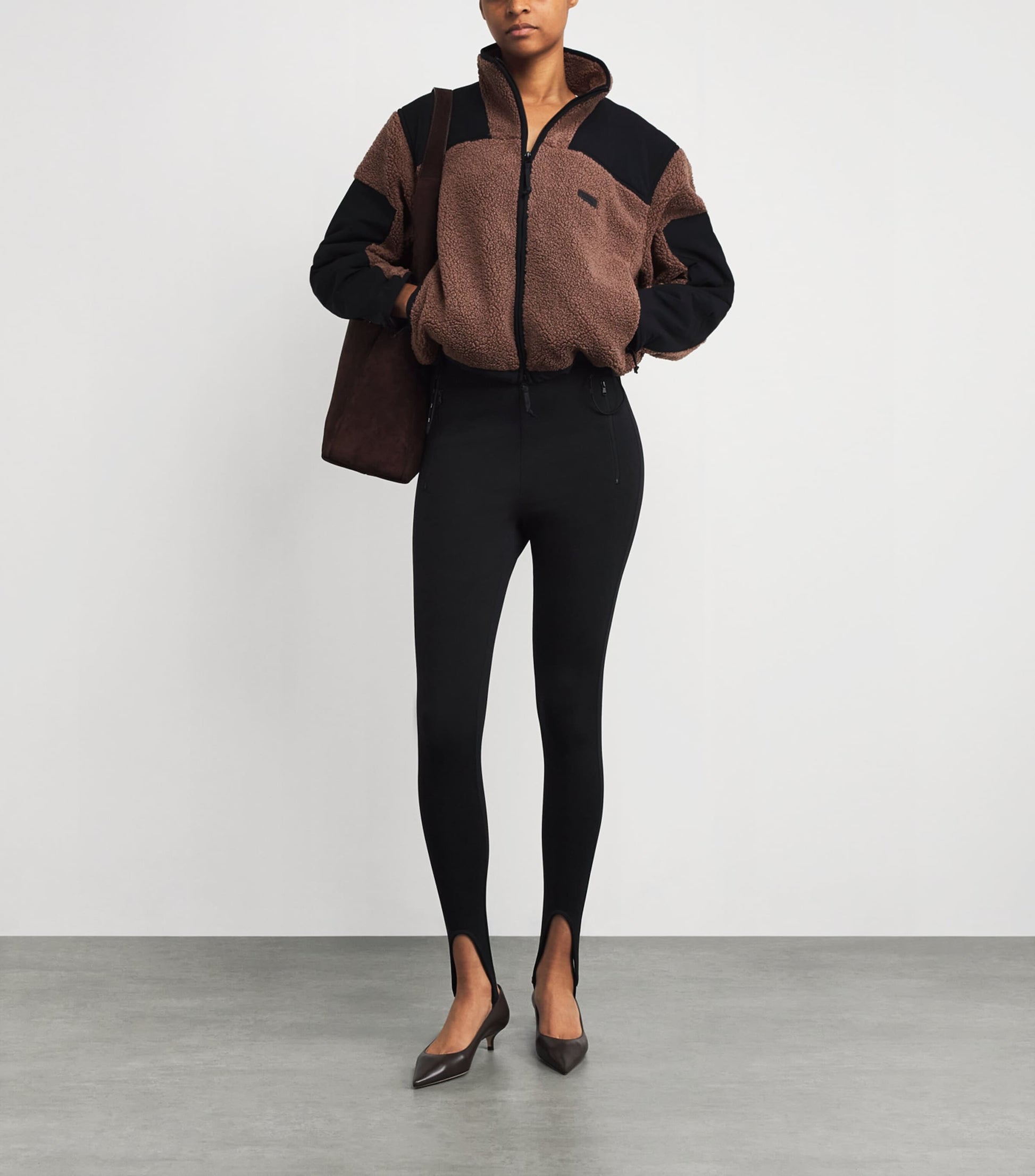 Teddy Boxy Zip-Up Jacket UMBER