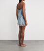 Carine Gilson Blue Silk Lace-Trim Short Slip Dress