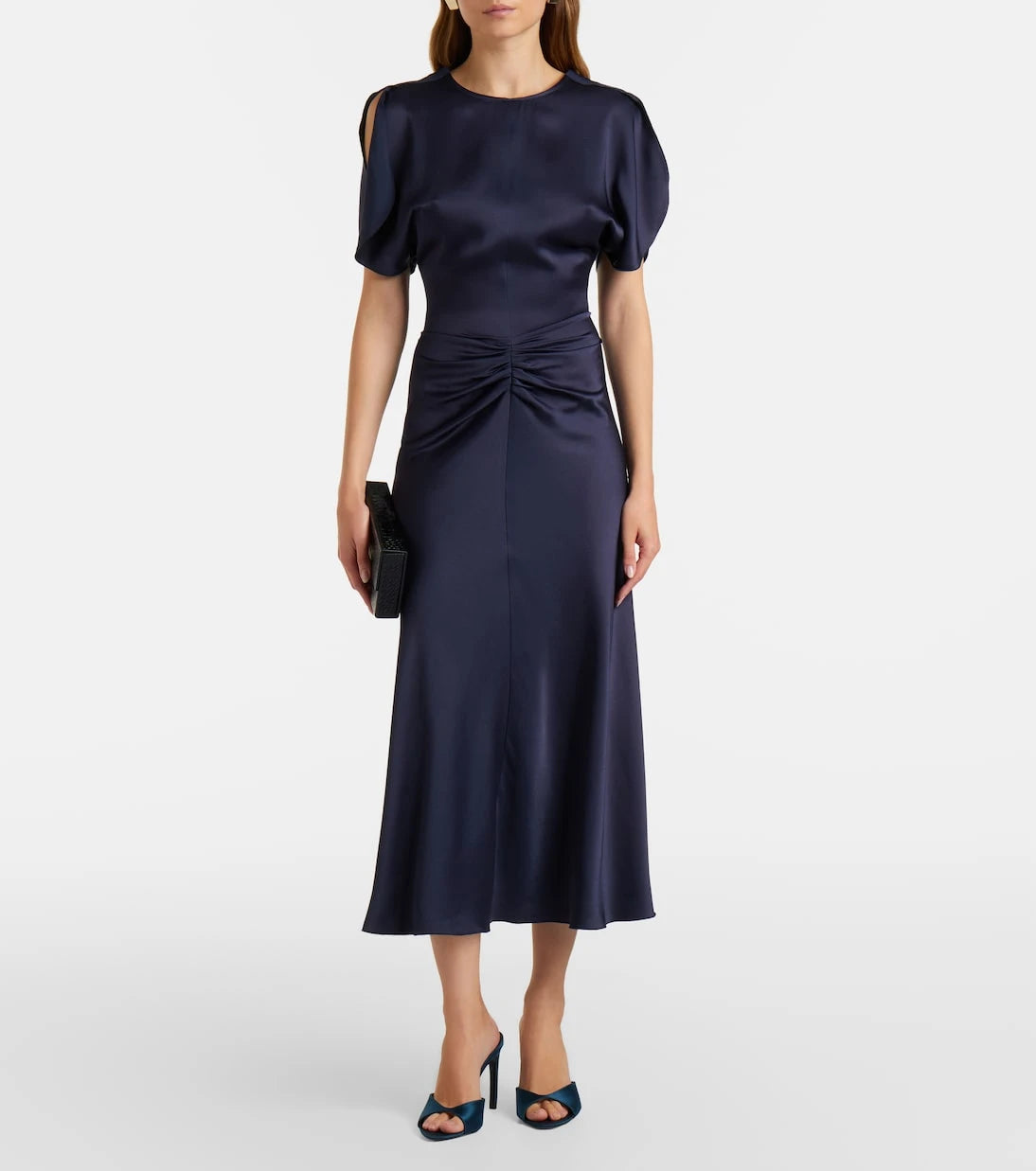 Victoria Beckham - Bela gathered satin midi dress