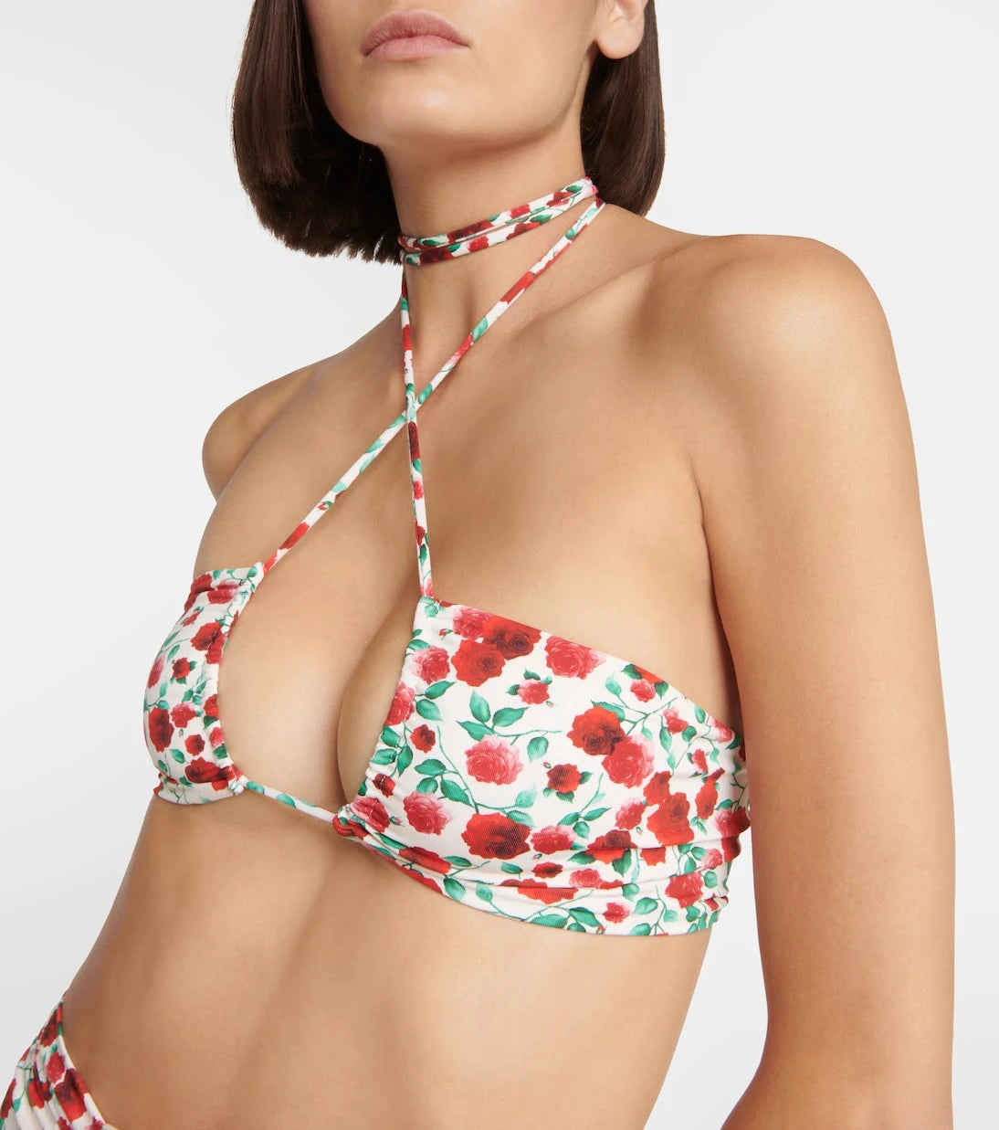 Magda Butrym - Floral-printed halterneck bikini top