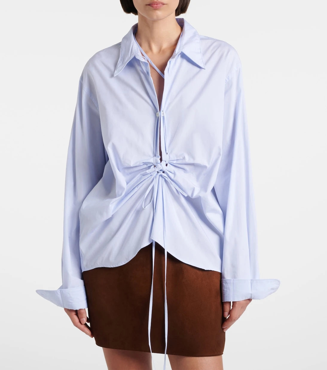 Prada - Gathered cotton shirt