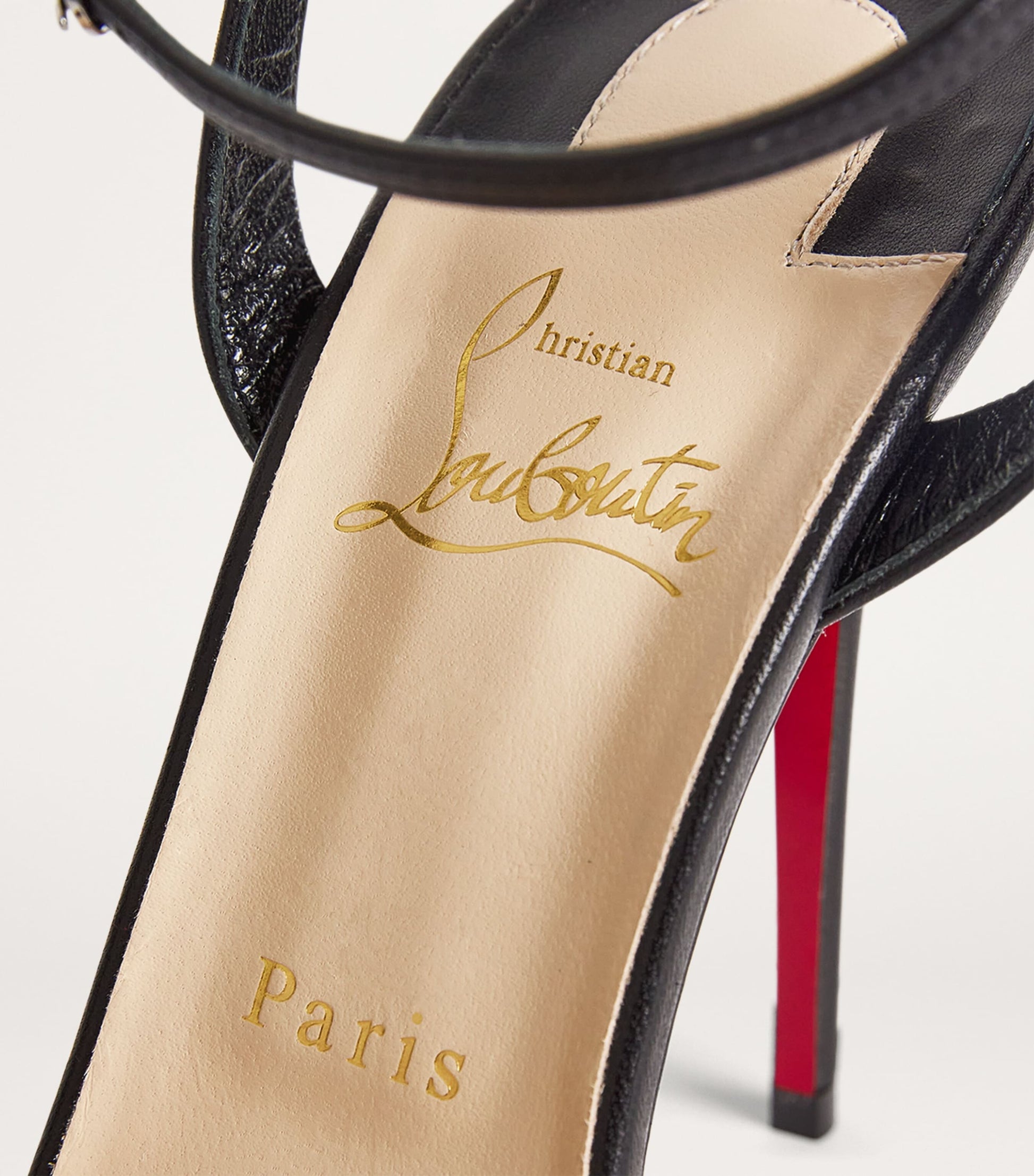 Christian Louboutin Black Loubigirl Nappa Leather Heeled Sandals 100