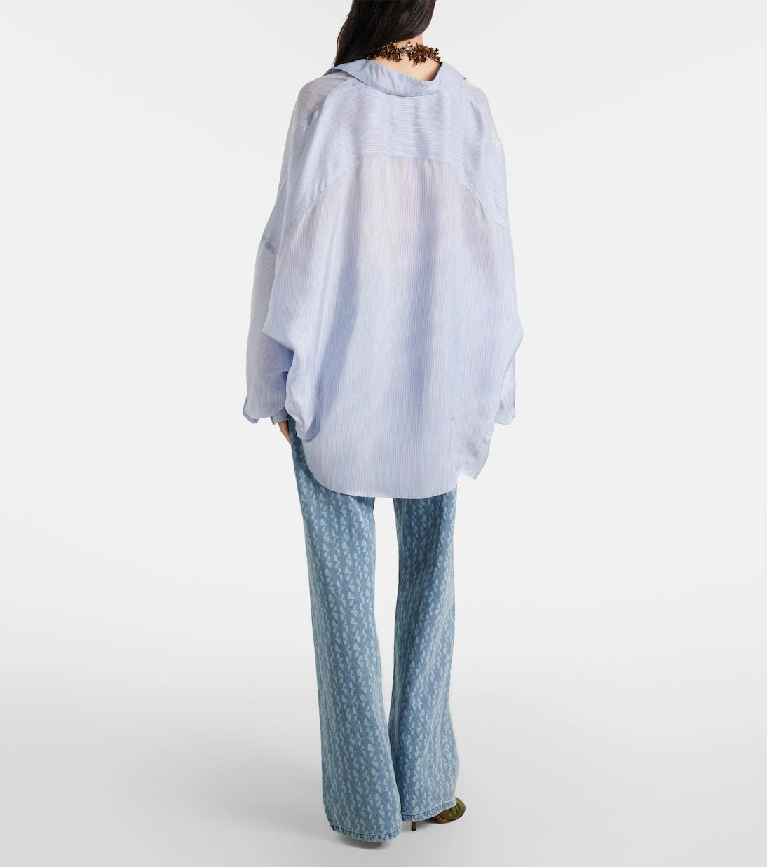 Dries Van Noten - بنطلون جينز مطبوع بقصة أرجل واسعة