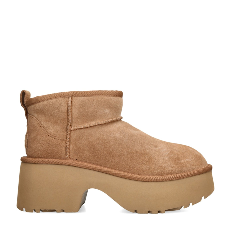 UGG Beige Suede Classic Ultra Mini New Heights Boots 70