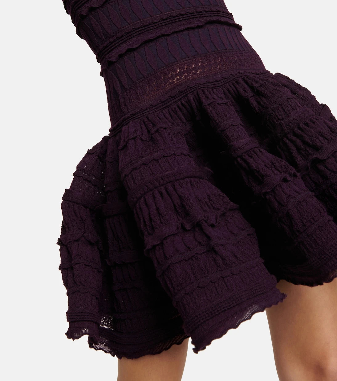 Alaïa - Ruffle virgin wool minidress