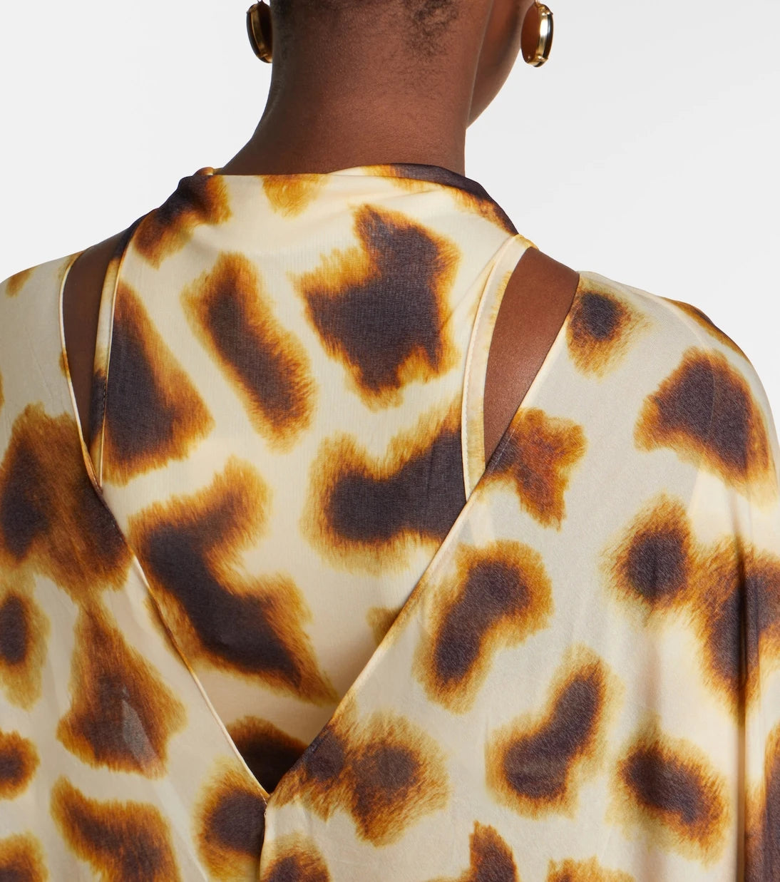 Christopher Esber - Printed draped caped gown