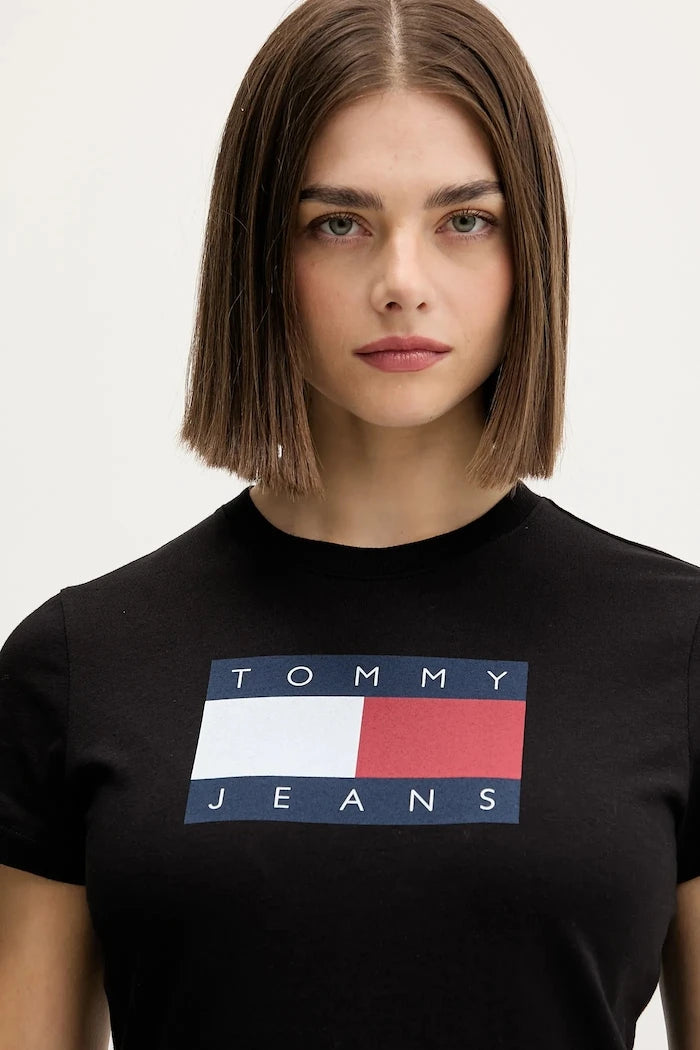 Tommy Jeans kadın pamuklu tişört