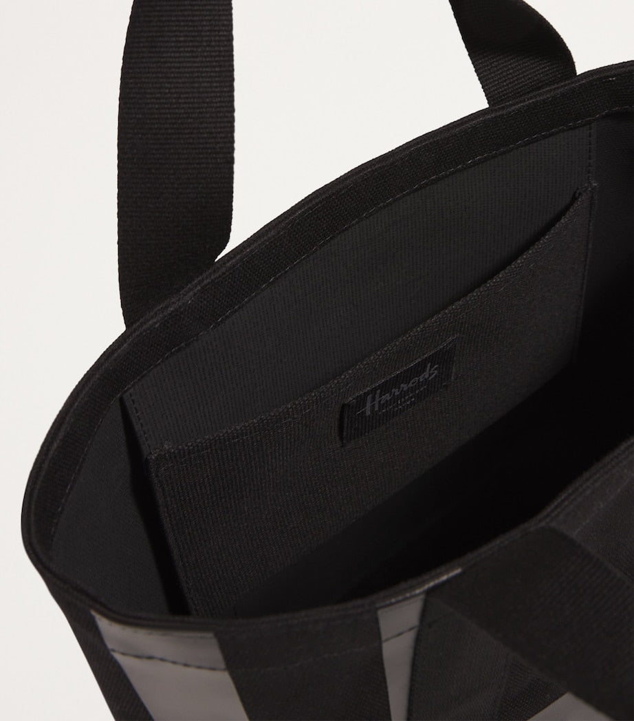 Harrods Black Mini Cotton Logo Tote Bag