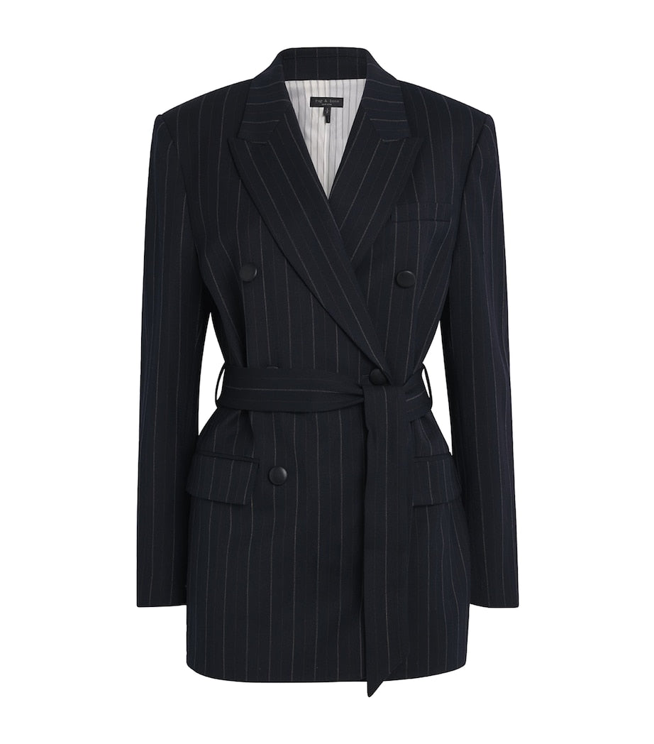 Navy Tie-Waist Virginia Blazer