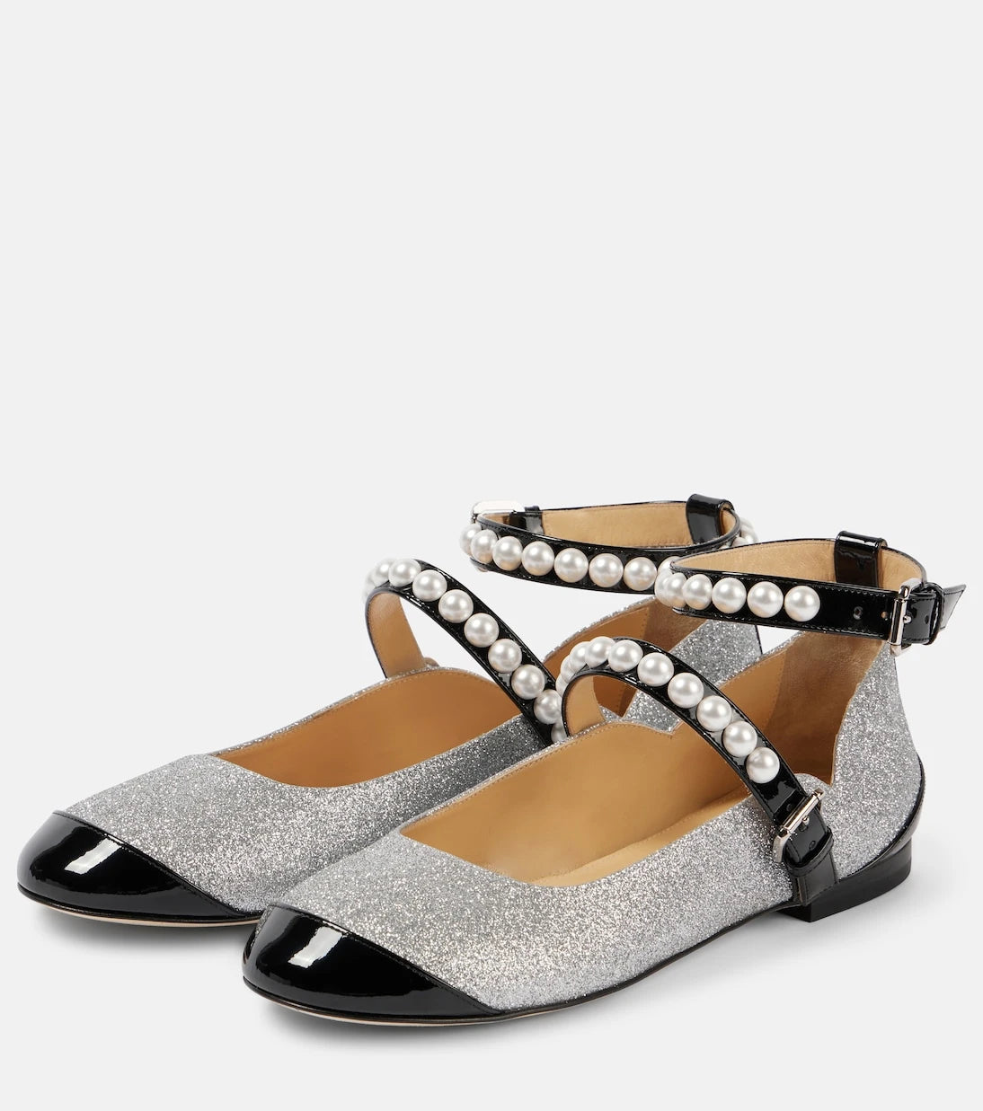 Mach & Mach - Embellished glitter Mary Jane flats