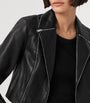 AllSaints Black Cropped Landers Leather Jacket