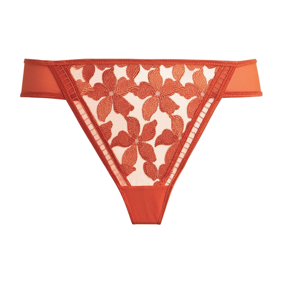 Maison Lejaby Orange Embroidered Magnolia Tanga