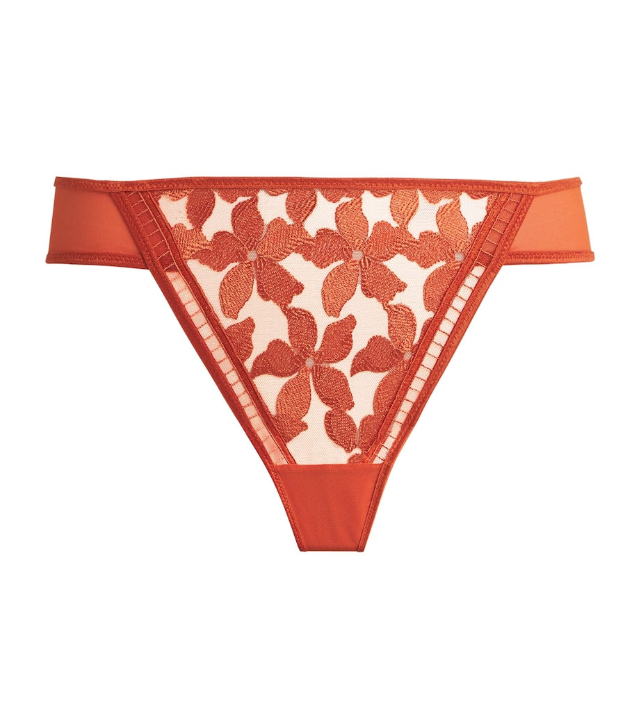Maison Lejaby Orange Embroidered Magnolia Tanga