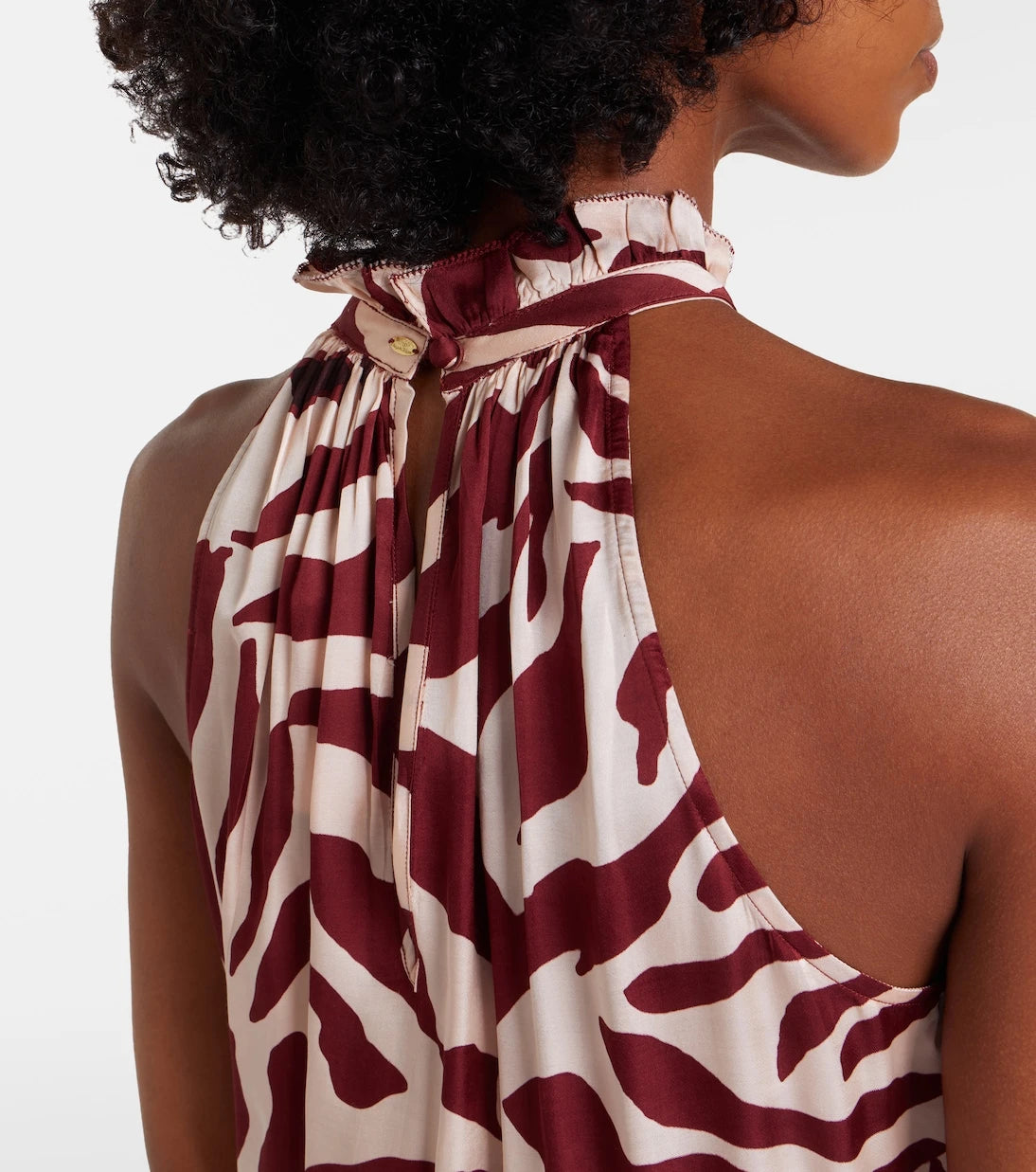 Poupette St Barth - Bianca printed halterneck satin minidress