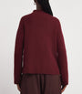 Max Mara Red Cashmere-Blend High-Neck Sweater
