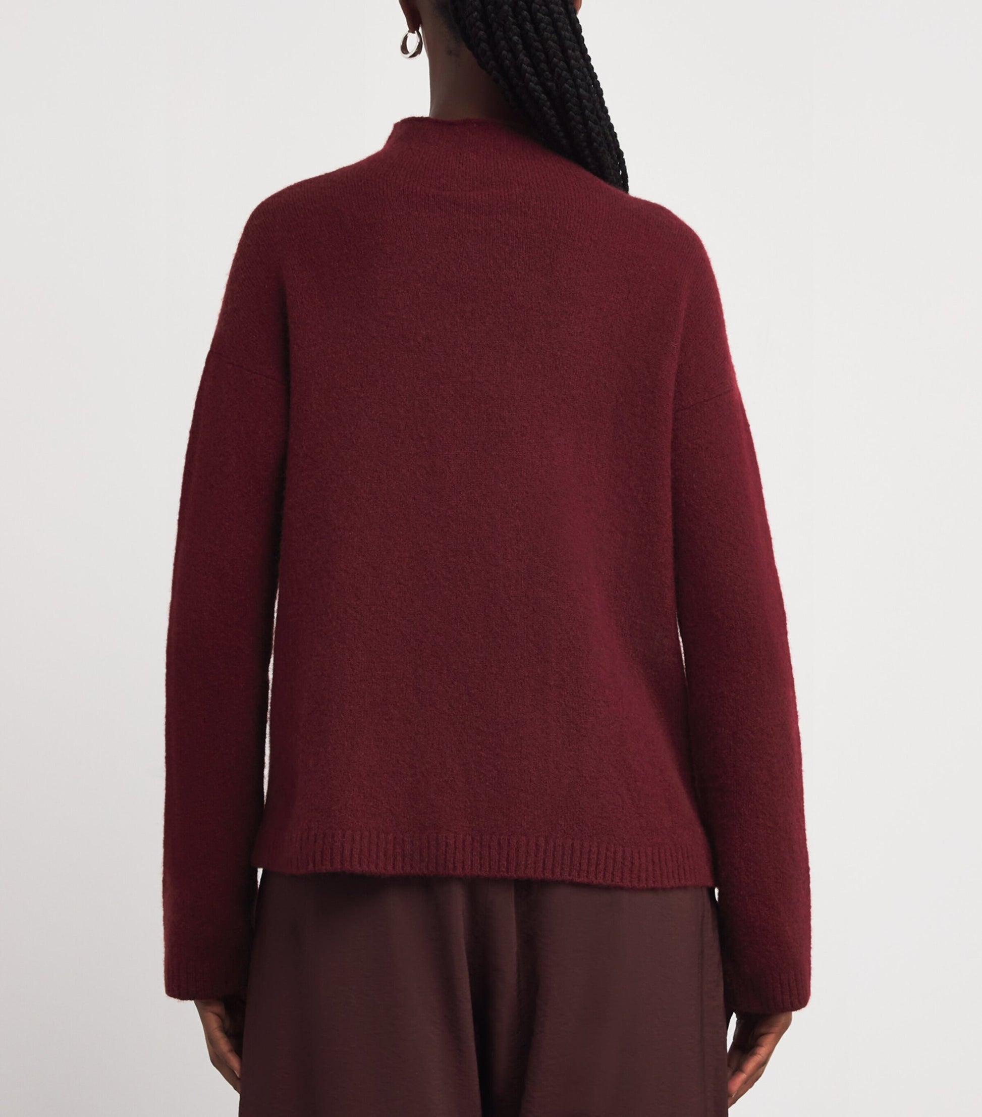 Max Mara Red Cashmere-Blend High-Neck Sweater