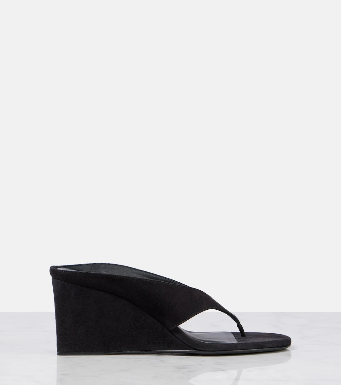 Alaïa - Cube 75 suede wedge thong sandals