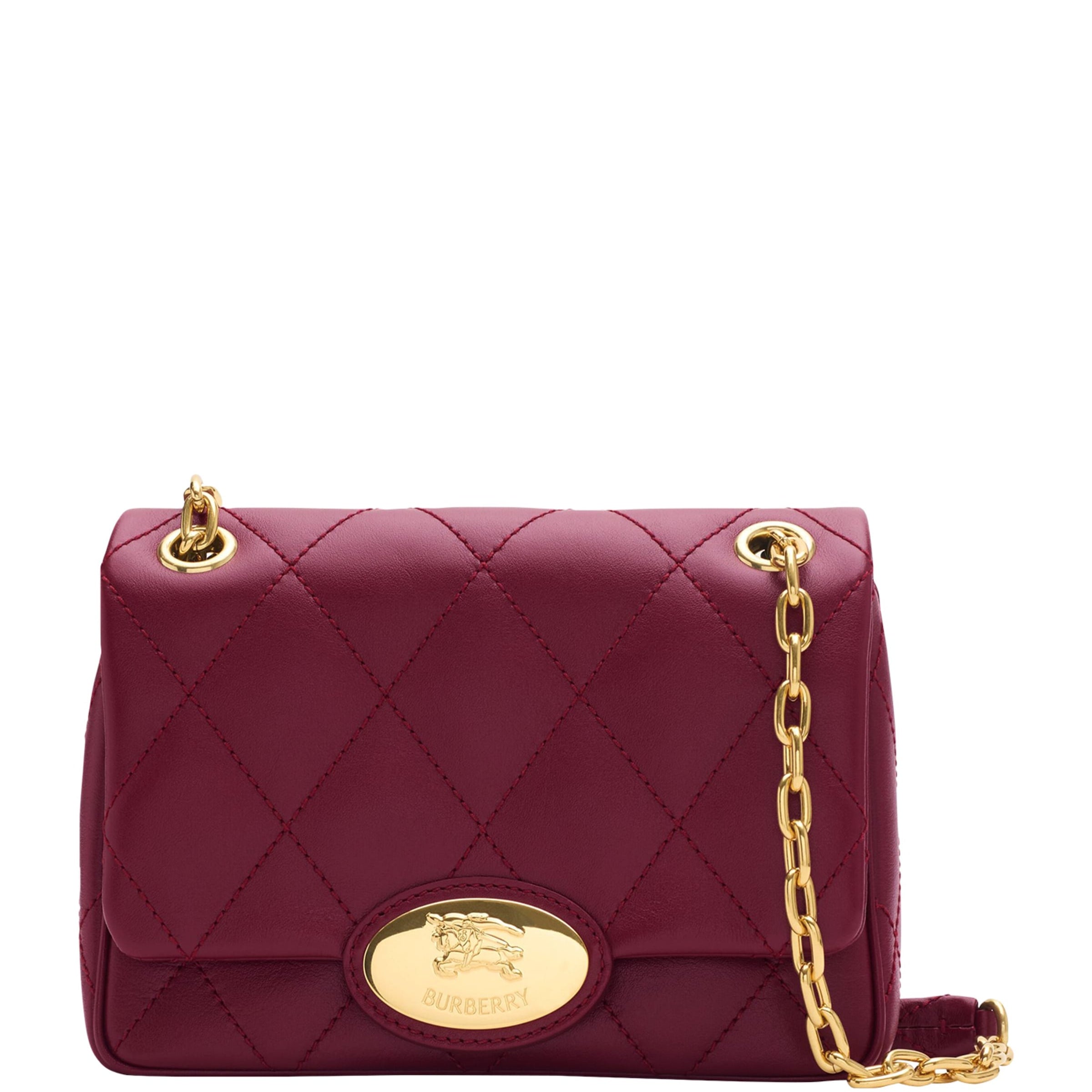 Burgundy Small Calfskin Strand Shoulder Bag