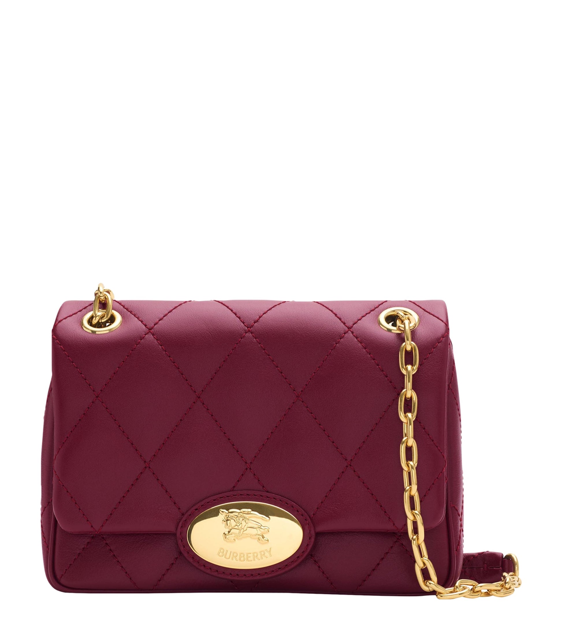Burgundy Small Calfskin Strand Shoulder Bag