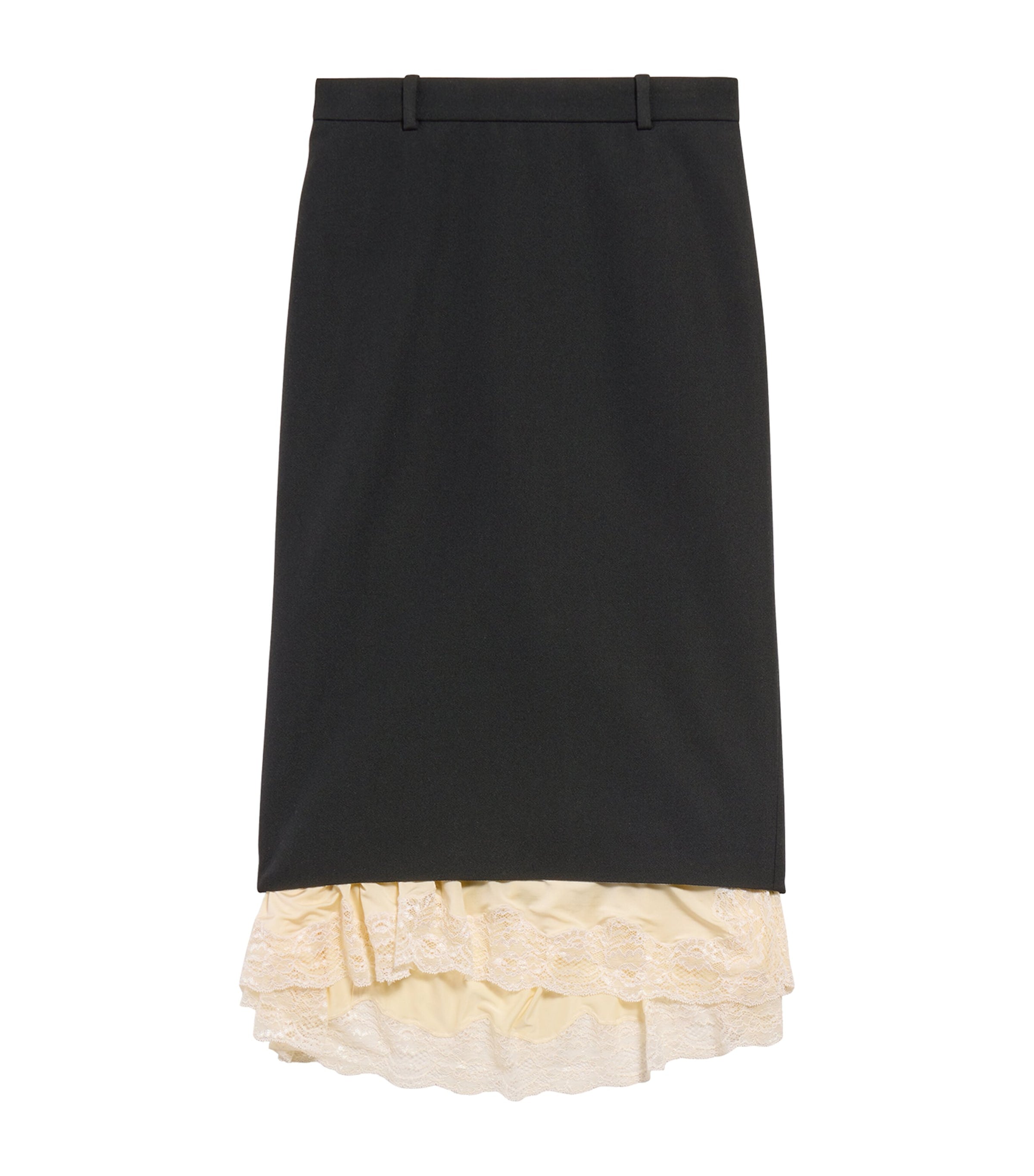 Balenciaga Black Barathea Wool Pencil Skirt