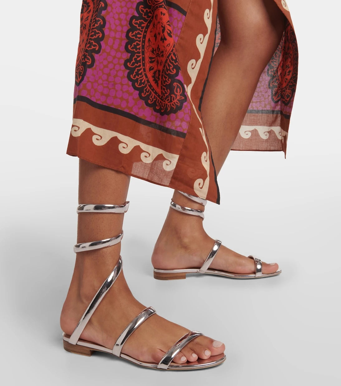 Rene Caovilla - Cleo mirrored leather sandals