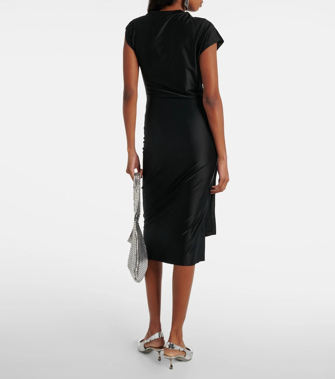 Rabanne - Draped jersey midi dress