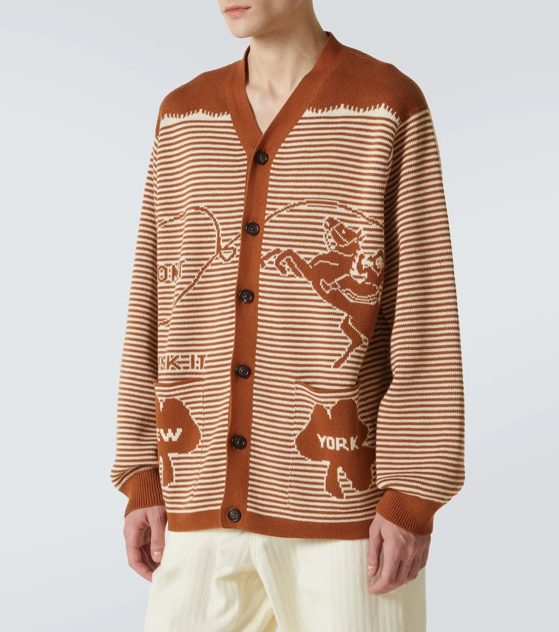 Bode - Buckaroo striped cotton cardigan