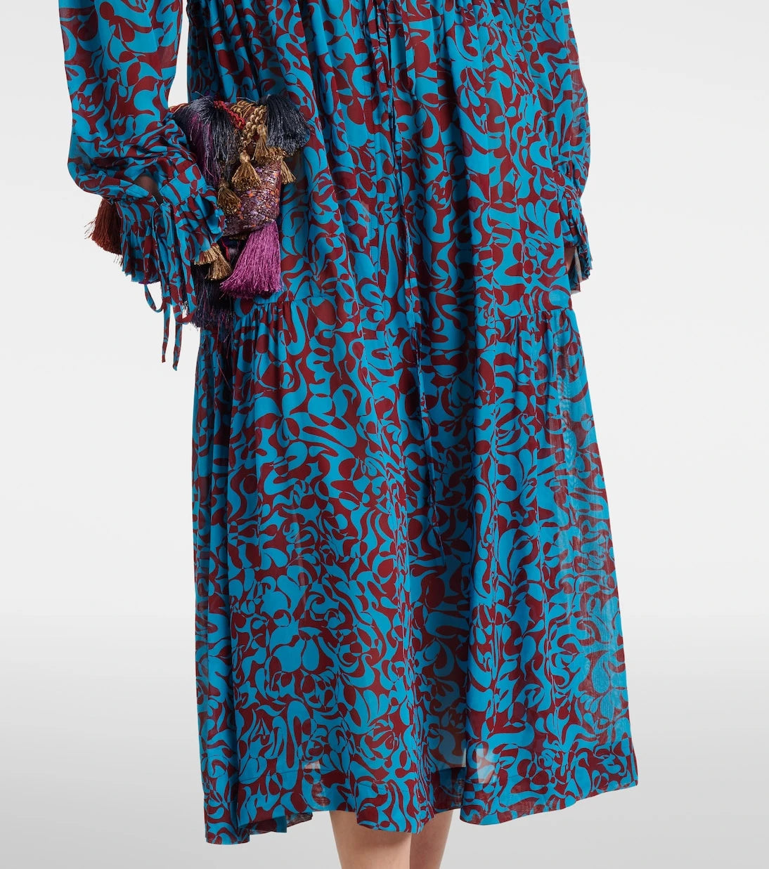 Dries Van Noten - Printed ruffled shirt dress