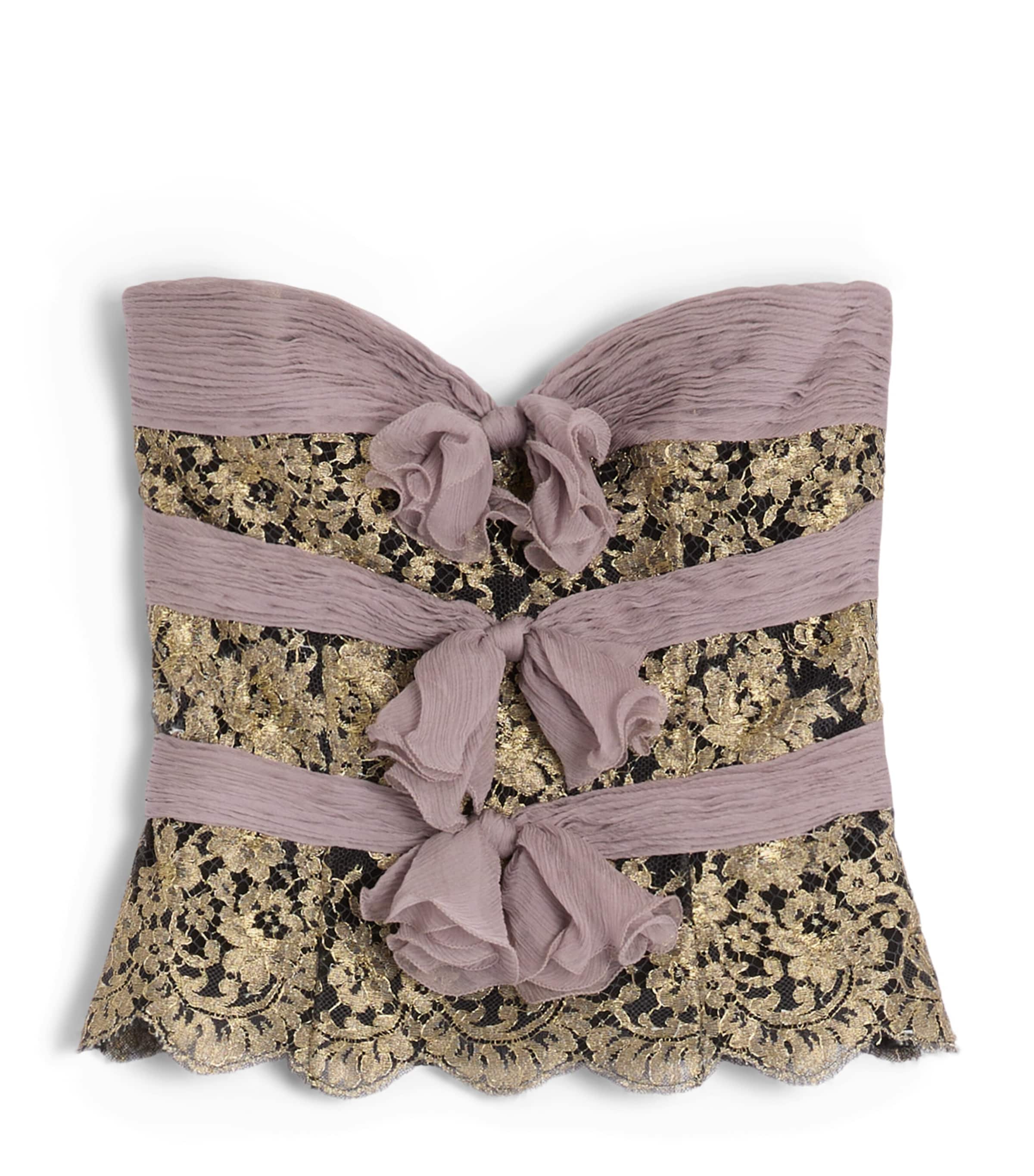 Valentino Multi Silk Bow Corset Top